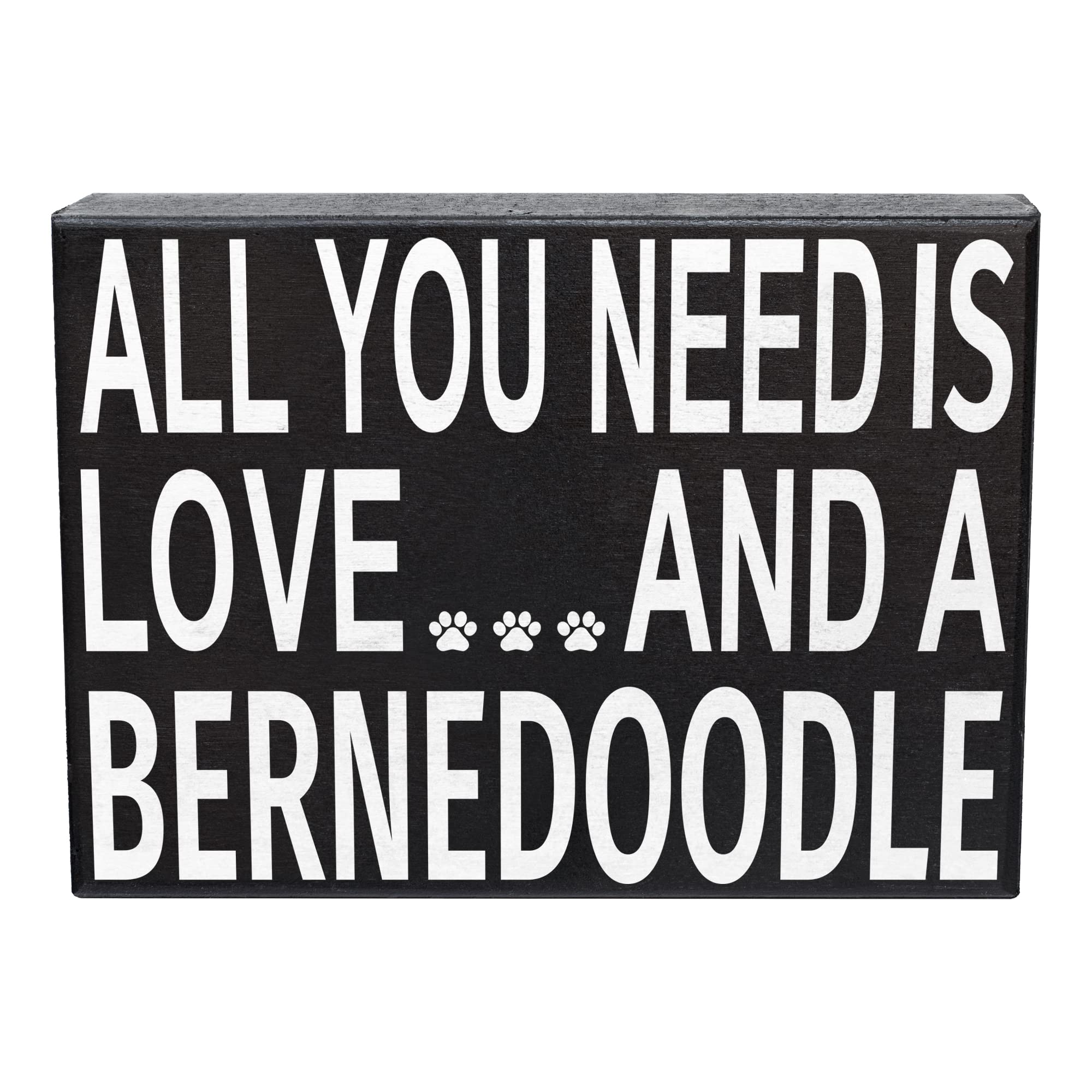 JennyGems Bernedoodle Gifts, All You Need Is Love and a Bernedoodle Wooden Sign, Shelf Decor and Wall Hanging, Made in USA