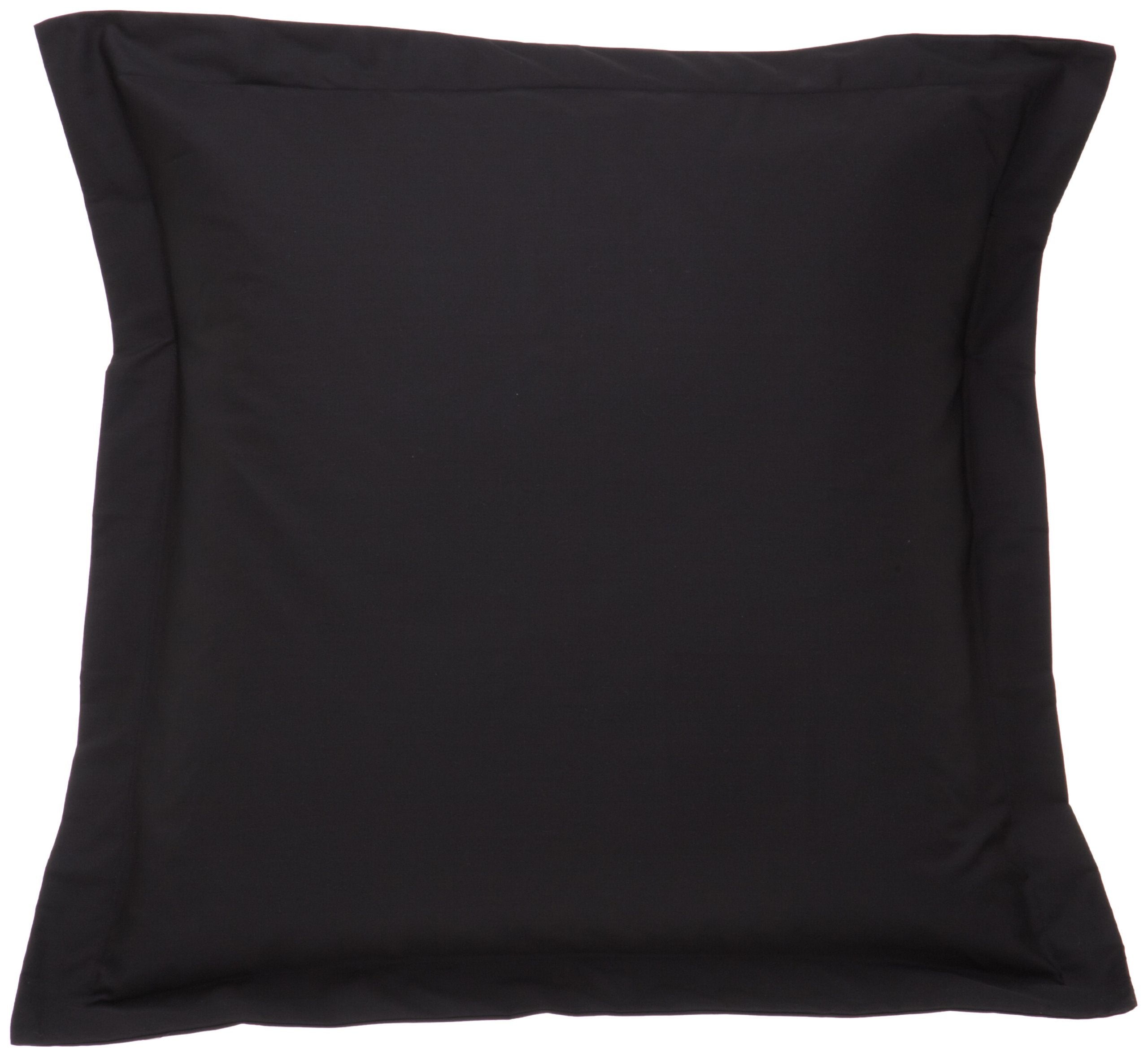 Fresh Ideas Poplin Tailored Pillow Sham, Euro, Black