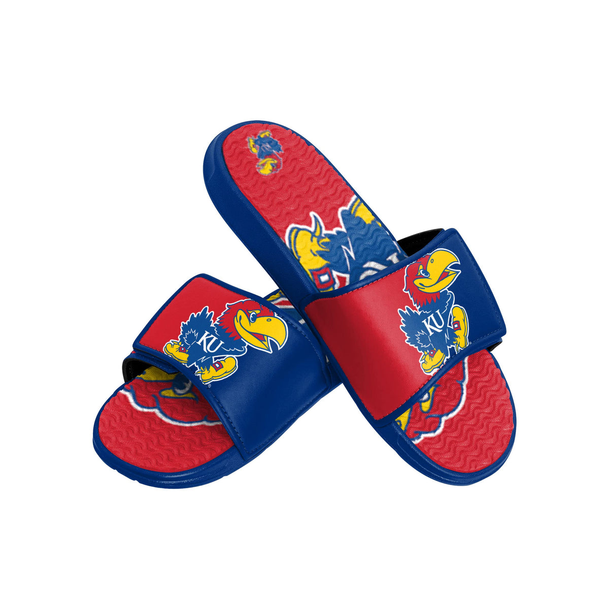 Kansas Jayhawks Ncaa Mens Colorblock Big Logo Gel Slides - M