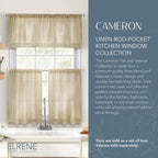 Elrene Home Fashions Cameron Linen Tier Curtains, 30'' W X 24'' L Each (Set Of 2 Tiers), Linen