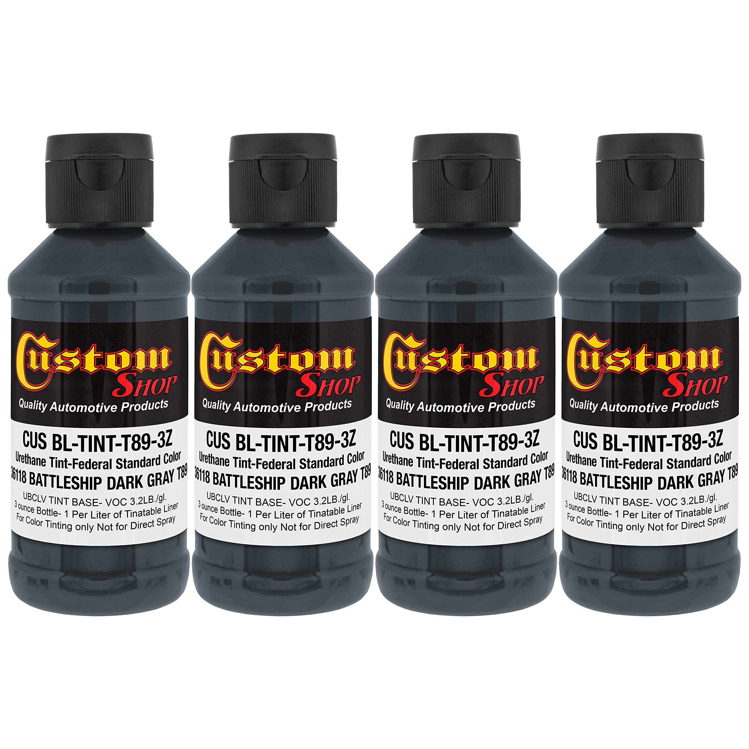 Custom Coat Camouflage Series 3 Ounce (Battleship Dark Gray Federal Standard Color #36118) - Pack Of 4 - Urethane Tint Concentra