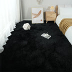 Area Rugs 9X12 Living Room: Black Shag Rug 9X12 Area Rugs - Large Plush Fluffy Carpet(Black, 9X12 Feet)