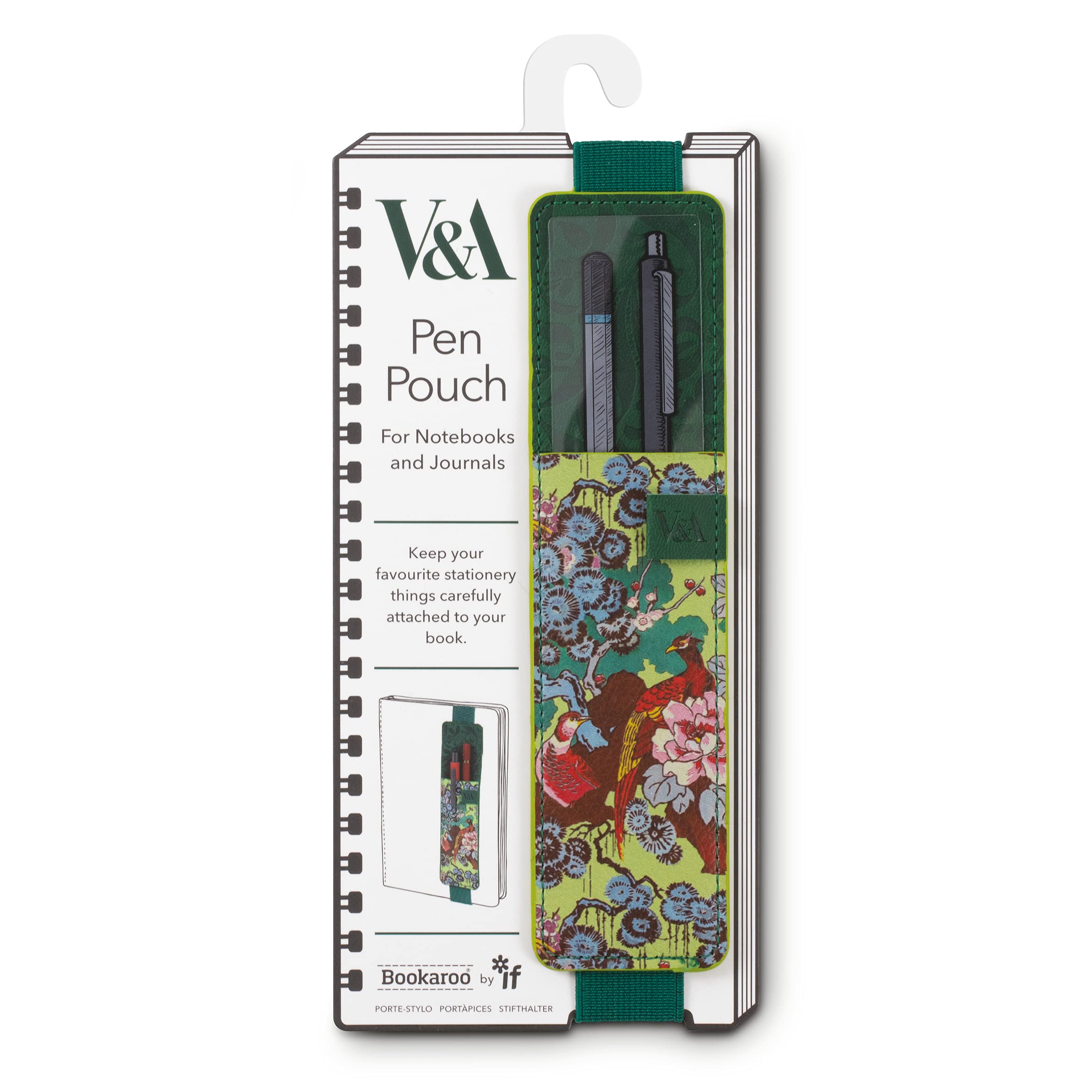 If V & A Bookaroo Pen Pouch Sundour Pheasant, Green