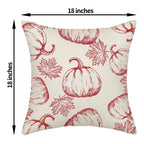 Fall Pillow Covers 18X18 Burgundy Red Pumpkin Decor Throw Pillows Case For Couch Maple Leaves Autumn Harvest Thanksgiving Farmho