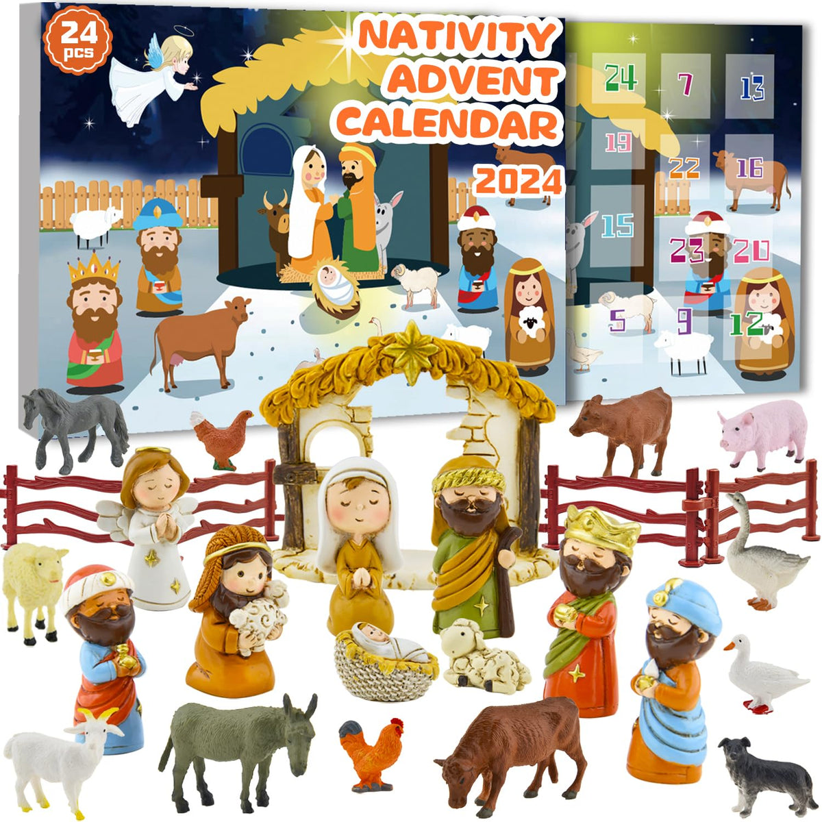 Nativity Advent Calendar 2024 Nativity Set for Kids Christmas Advent Calendar for Kids Boys Girls Teens Toddler Children Christi