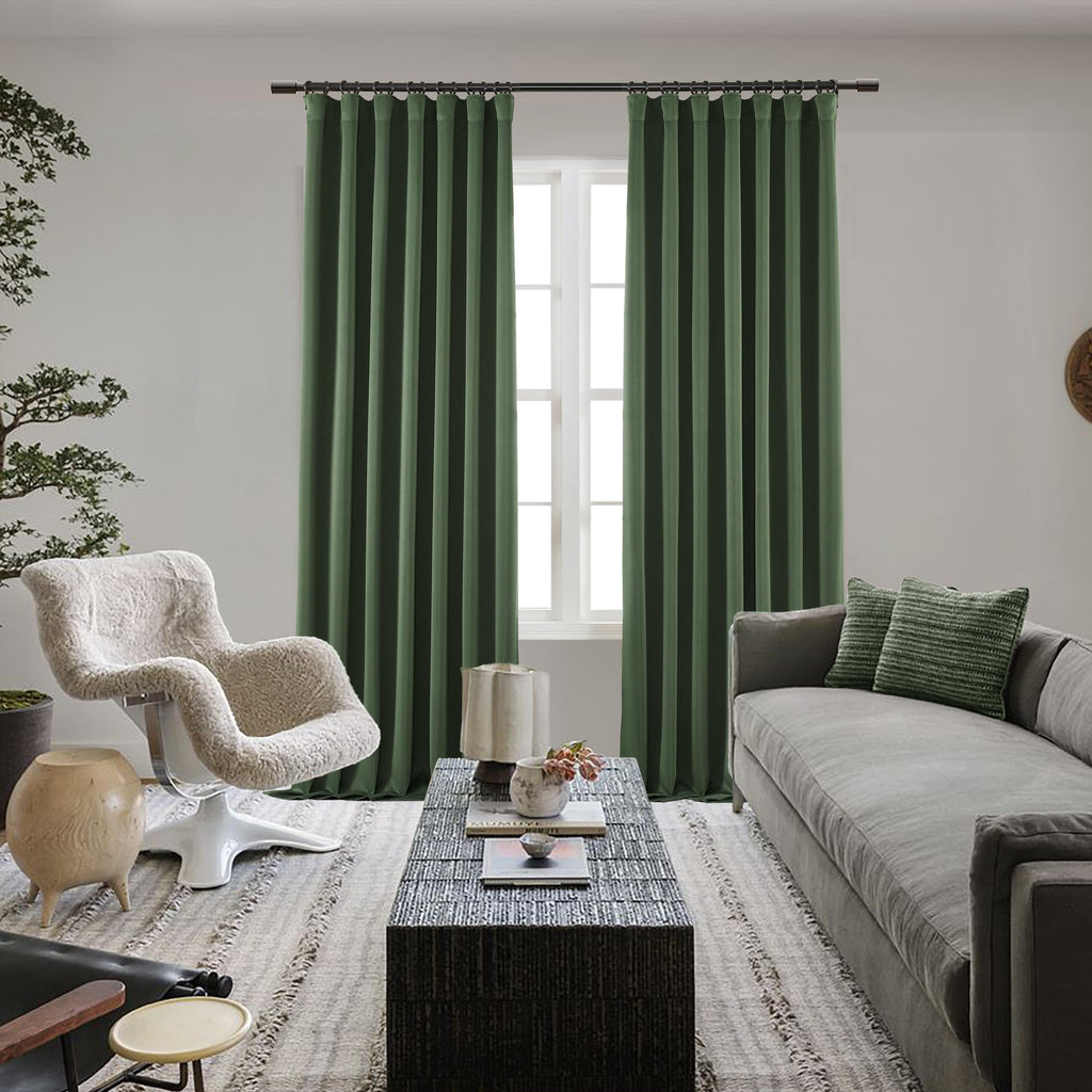 Shineland 63 Inch Length Living Room Curtains,2 Panel Set Blackout Room Darkening Thermal Black Out Curtains For Nursery Boy Bed