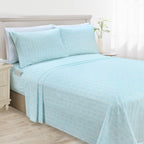 Elegant Comfort Luxury Soft Bed Sheets Wave Pattern - 1500 Premium Hotel Quality Microfiber Softness Wrinkle And Fade Resistant (6-Piece) Bedding Set, Full, Wave Aqua