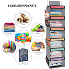 Fixwal 6-Shelf Weekly Hanging Closet Organizer For Kids With 6 Side Pockets, Weekday Kids Clothes Organizers Monday Through Frid