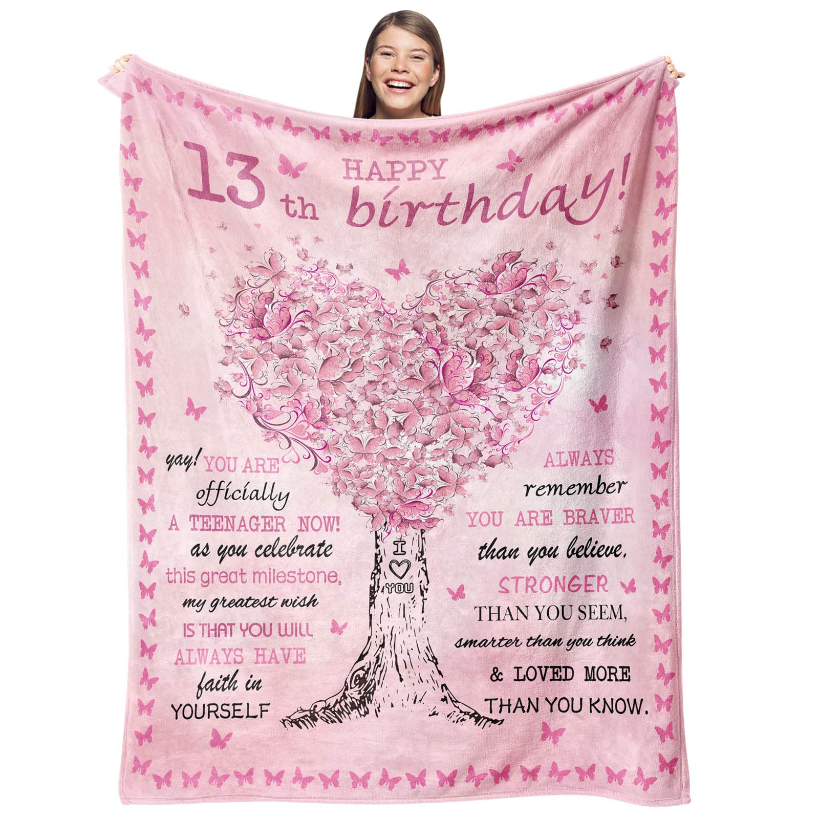 Gevuto 13 Year Old Girl Gifts For Birthday Blanket,13Th Birthday Decorations For Girls Throw 50'X40',Gifts For 13 Year Old Gir