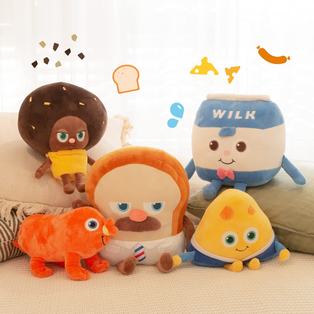 Bread Barbershop Sausage Plush, Soft Food Stuffed Animals 10', Cute Funny Pillows Dolls Plushies For Cuddling, Home Room Decor,