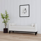 Coaster Home Furnishings Rosie Upholstered Accent Bench with Armrests Vanilla