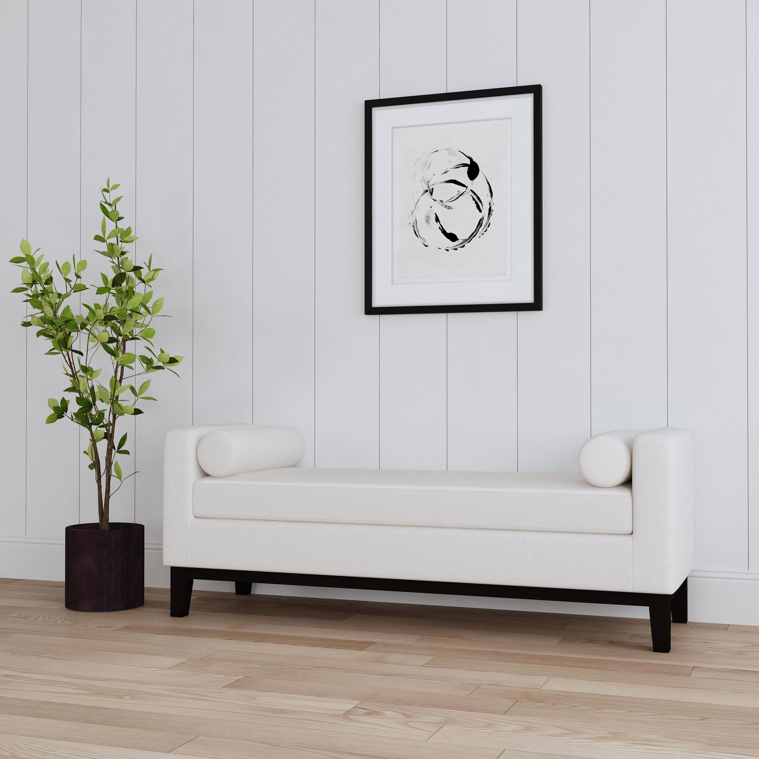 Coaster Home Furnishings Rosie Upholstered Accent Bench with Armrests Vanilla