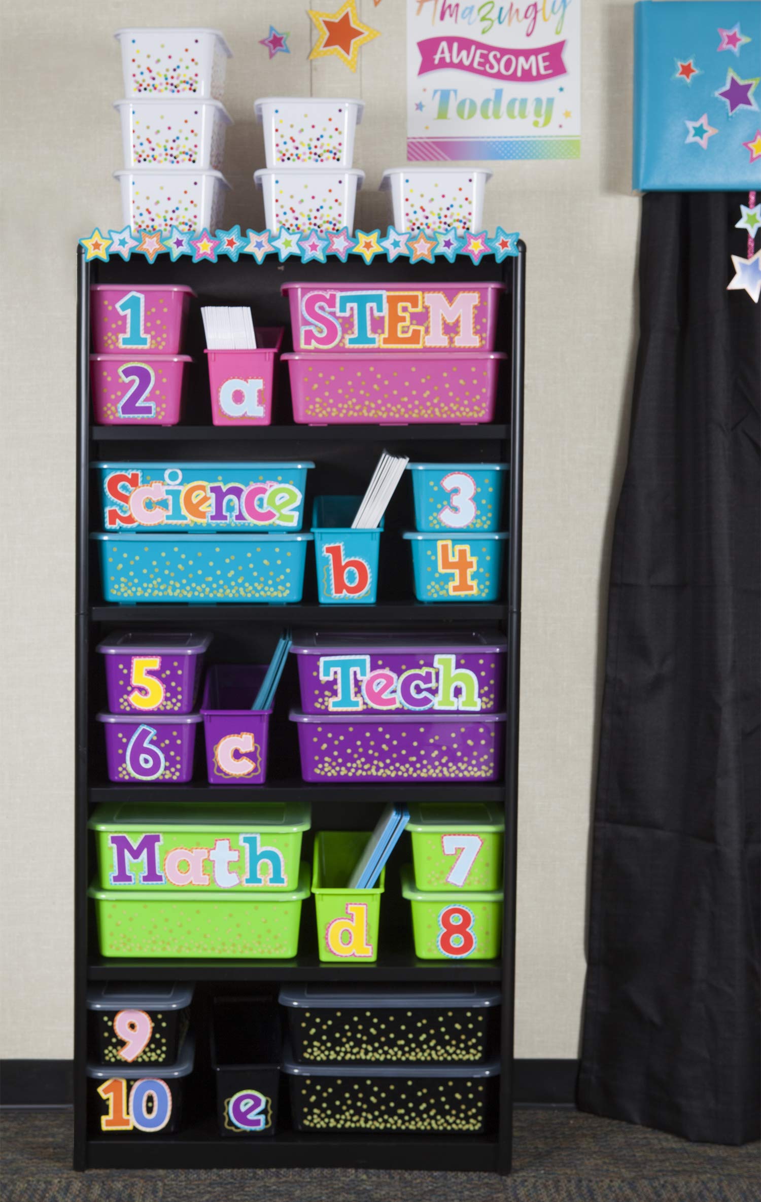 Confetti Small Plastic Storage Bin - 6 Pack