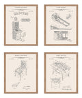 Poster Master 4-Piece Gaming Machines Blueprint Poster - Game Patent Print - Arcade Art - Skee Ball Art - Technical Drawing Art 