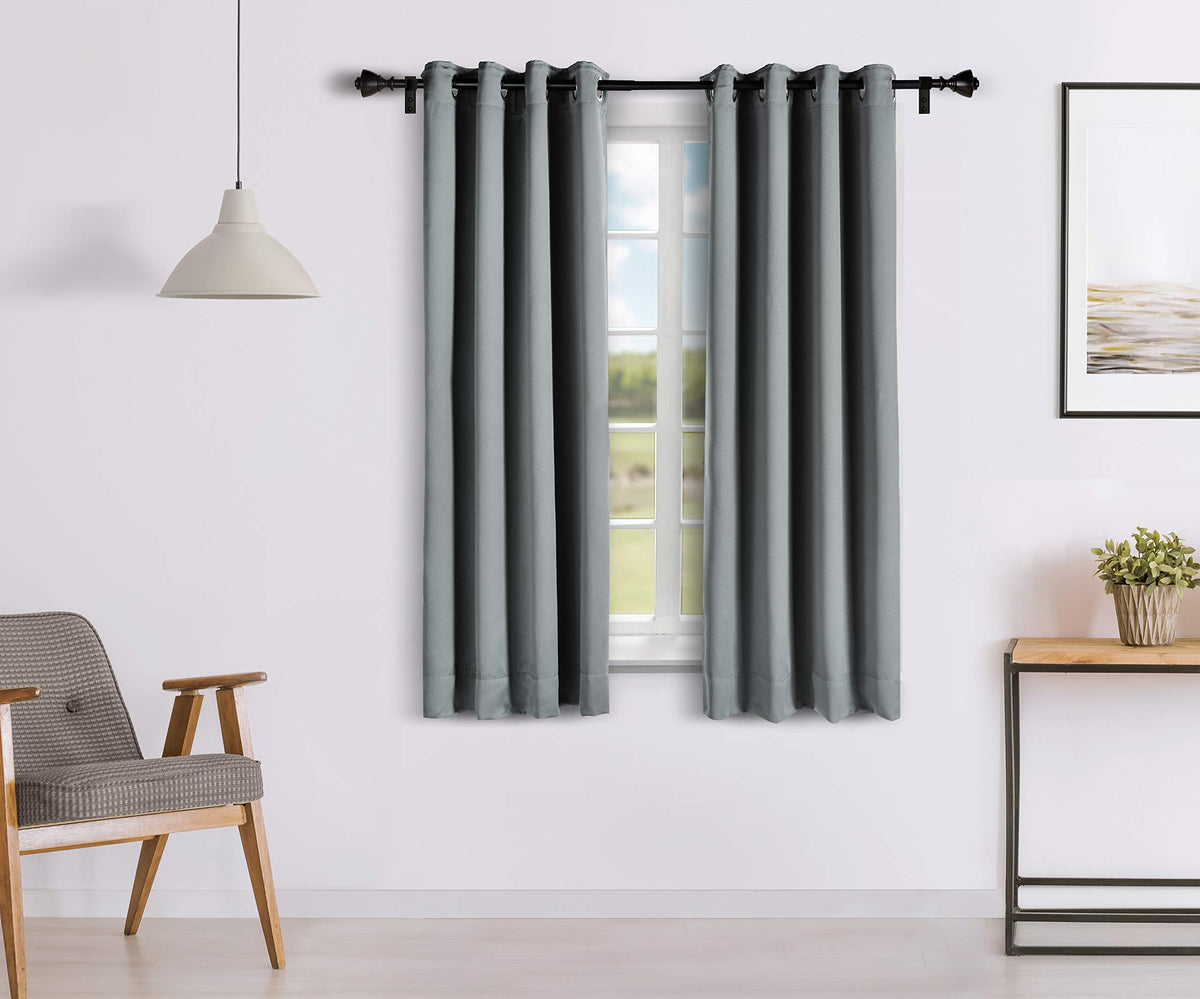 Amazon Brand  Solimo Room Darkening Blackout Window Curtain, 5 Feet (Grey), Solid