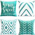Decorative Throw Pillow Covers 18X18 Inch Aqua Blue Pillow Covers For Couch Sofa Living Room Bedroom,Farmhouse Outdoor Throw Pil