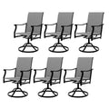 Patio Swivel Dining Chairs Textilene High Back Set of 6, All Weather Patio Chair with Textilene, Outdoor Swivel Rocker Chair for