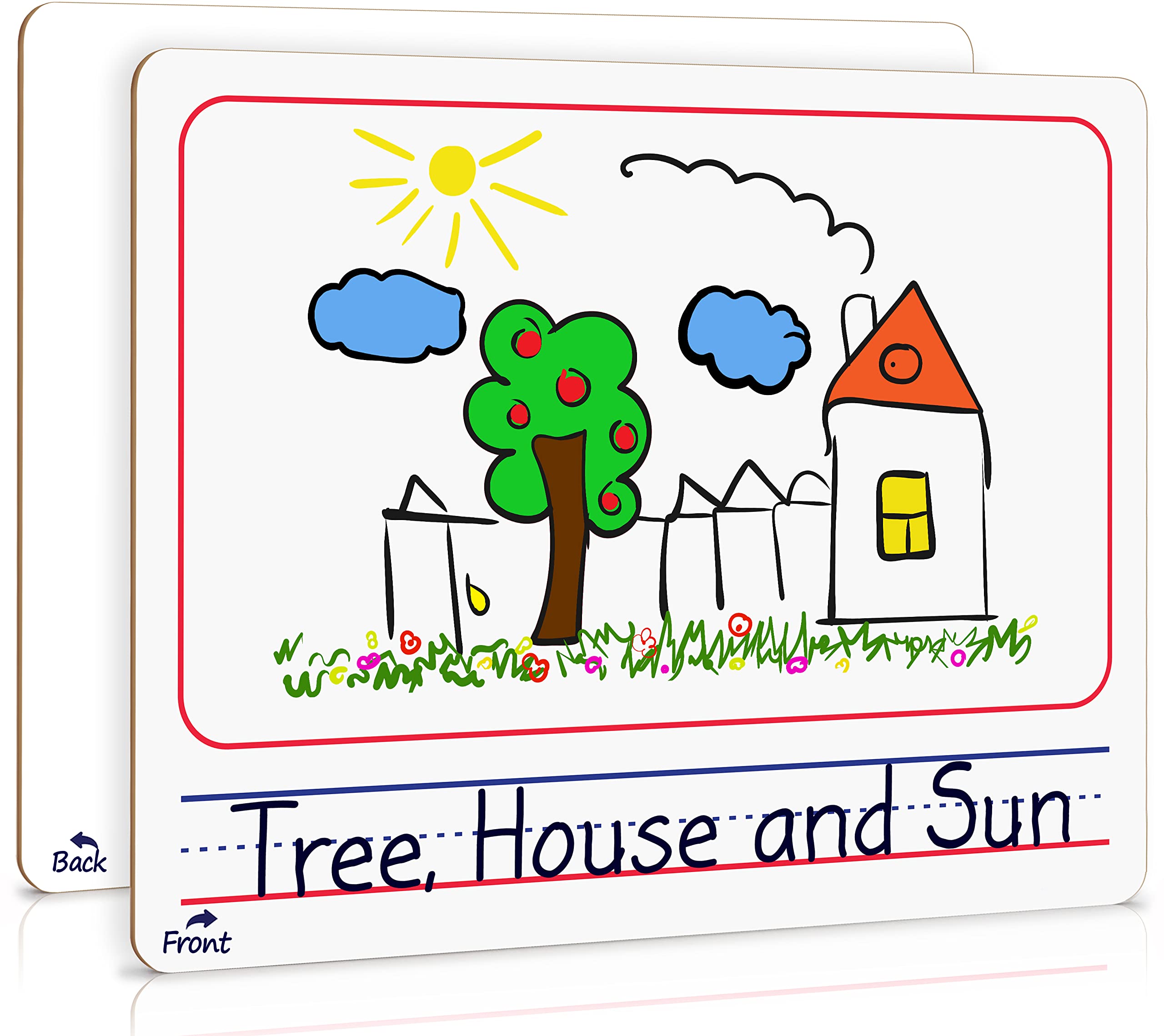 Double Sided Whiteboard 9   X12    Story Lined Dry Erase Board For Kids Writing Board Age 3-5 Practice Drawing Small White Board