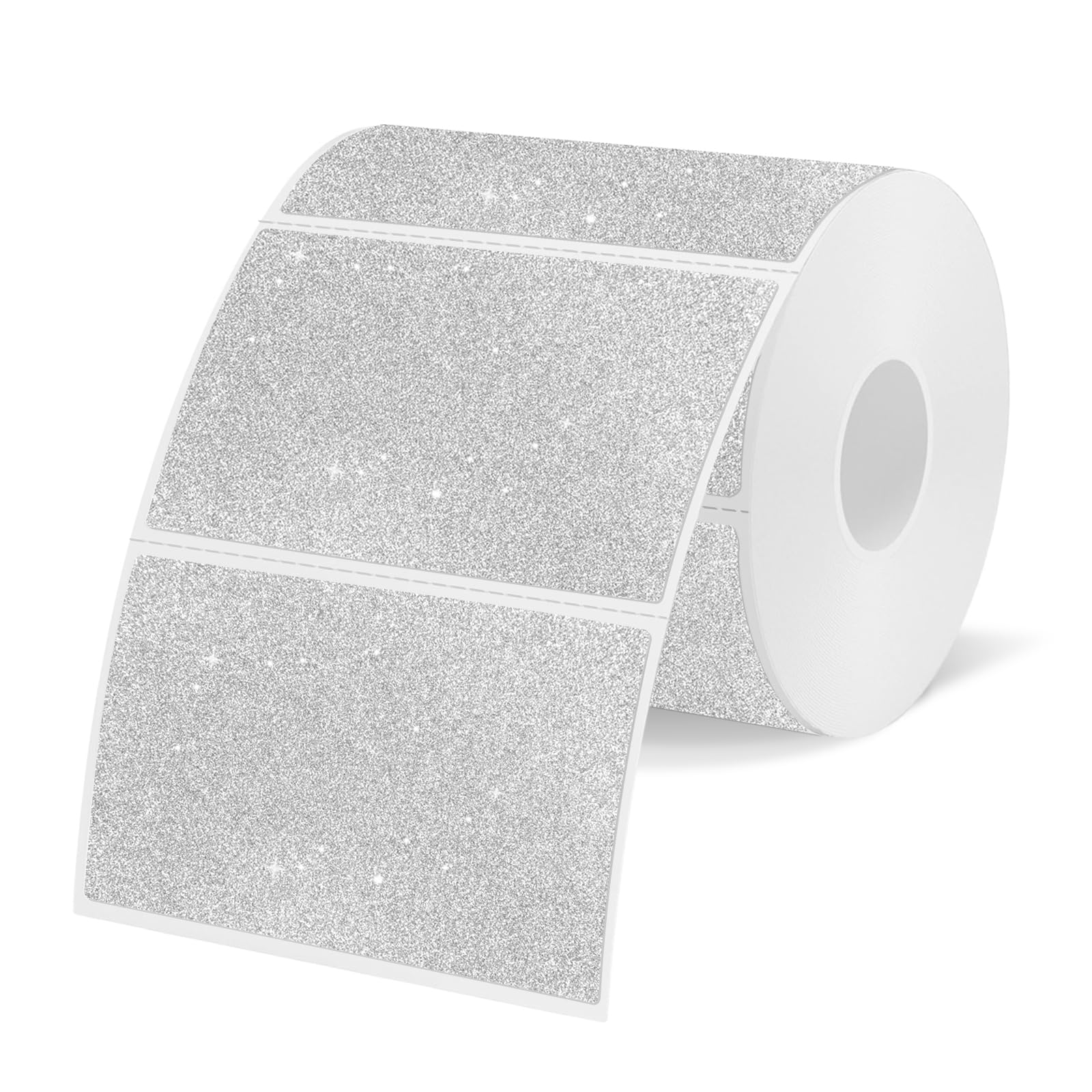 Yegawen 3X2 Inch Holographic Thermal Labels, Shiny Silver Thermal Sticker Labels, Rainbow Glitter Stickers For Price, Barcode, M