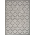 Nourison Easy Care Moroccan Silver Grey 5' X 7' Area Rug, Trellis, Easy Cleaning, Non Shedding, Bed Room, Living Room, Dining Ro