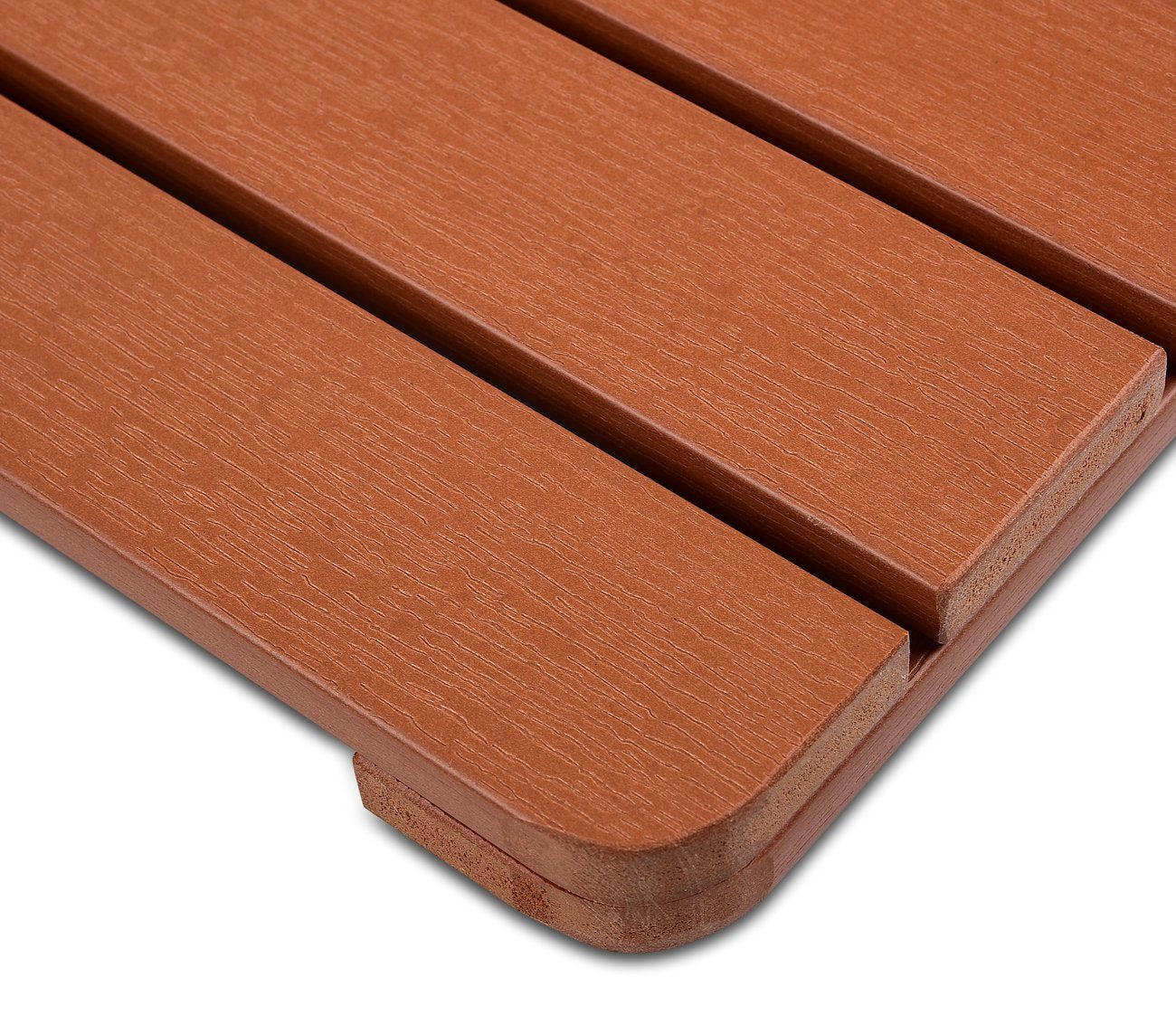 Heavy Duty Large Ps Wood Shower Mat - Non-Slip Bath Floor Mat With Drain Hole - Perfect For Textured & Smooth Surfaces - Durable