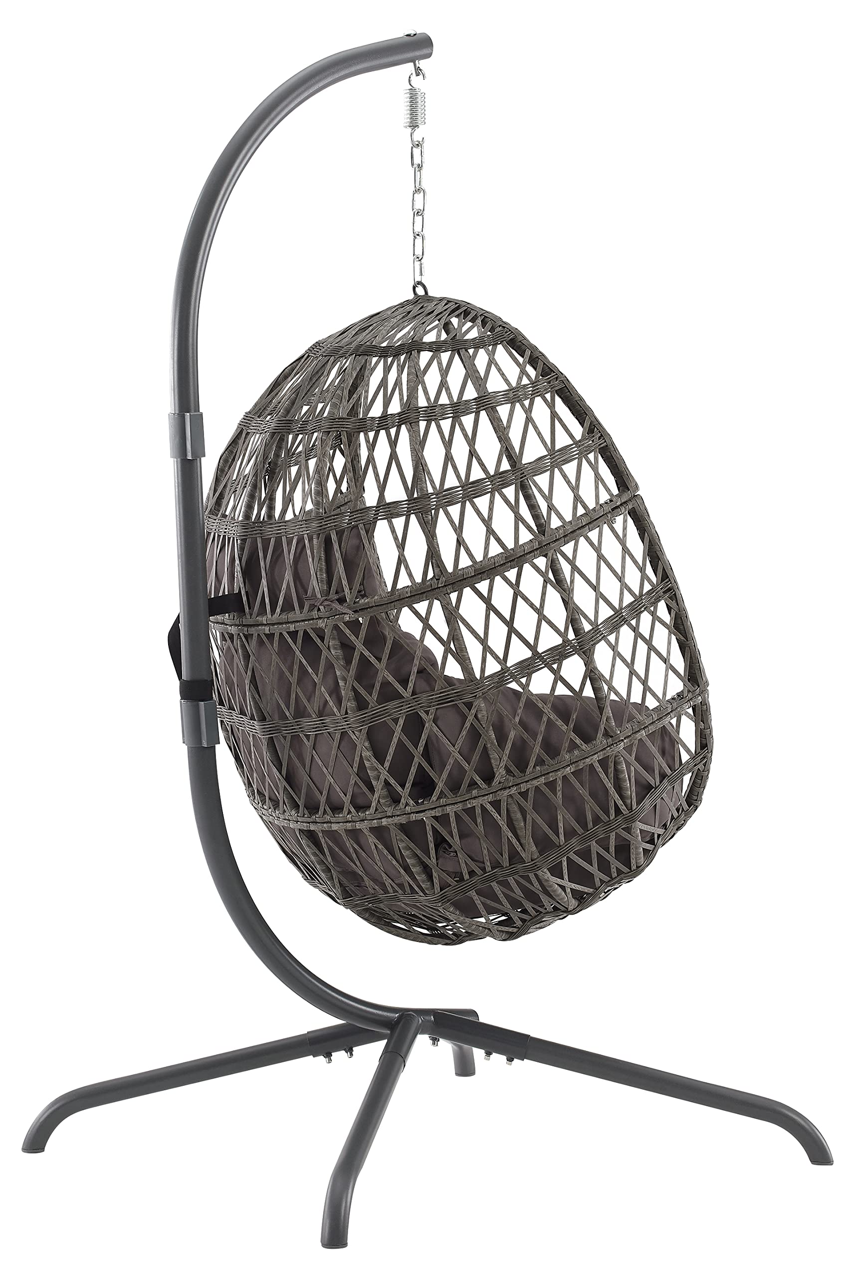 Crosley Furniture Tess Wicker Indoor Outdoor Hanging Egg Chair With Stand