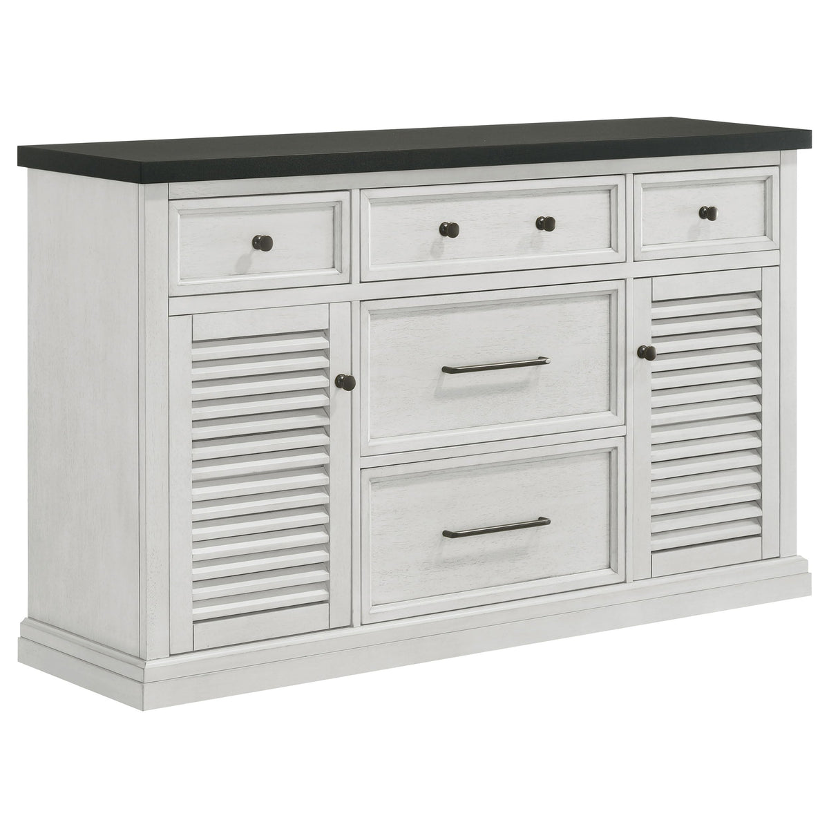 Coaster Home Furnishings Aventine 5-Drawer Dining Sideboard Buffet Cabinet with Cabinet Charcoal and Vintage Chalk