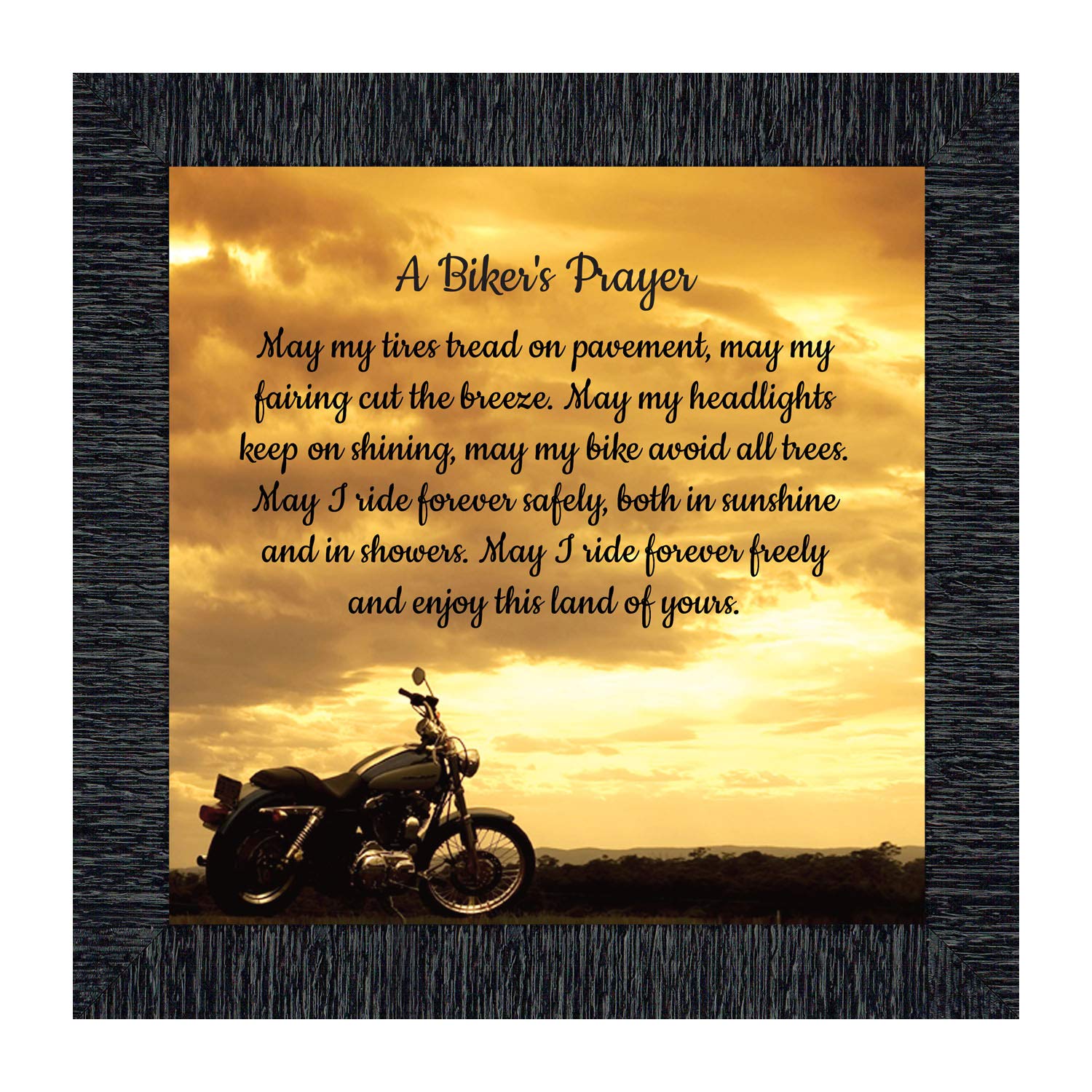 Crossroads Home D  cor A Bikers Prayer, Gift for Motorcycle Riders, Inspirational Bike Picture Frame, 8736CH