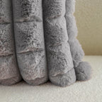 Neelvin Grey Faux Fur Cozy Soft Plaid Decorative Throw Pillow Covers 18X18 Inch Set Of 2,Velvet Pillowcase Cushion Case For Sofa