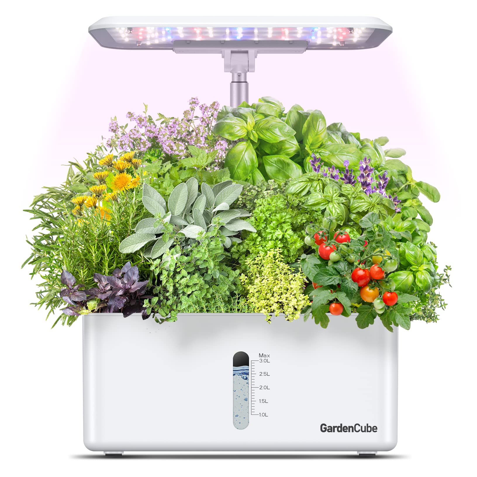 Gardencube Hydroponics Growing System Garden: 8 Pods Indoor Herb Garden With Grow Light Plants Germination Kit Quiet Automatic H