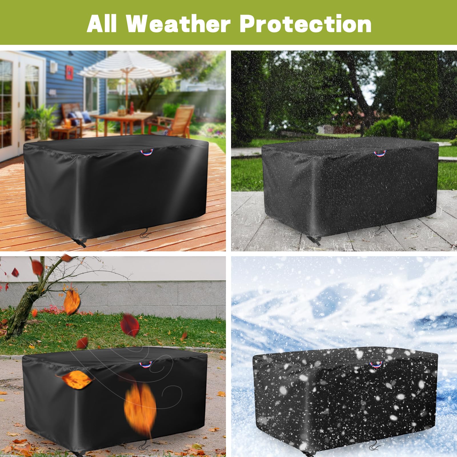 Outdoor Dining Table Cover, 60 Inch Rectangle Patio Dining Table Cover, Waterproof Protective Cover Patio Furniture Covers - 60