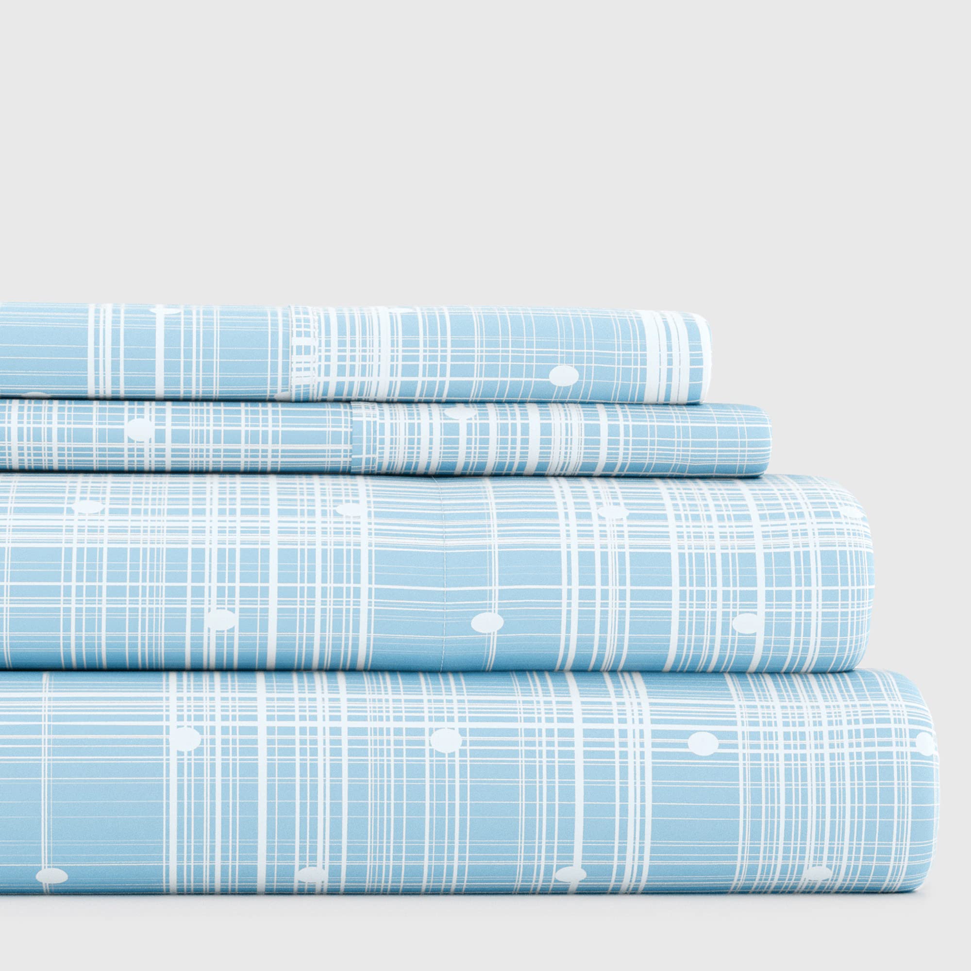 Linen Market 4 Piece King Bedding Sheet Set (Aqua Polka) - Sleep Better Than Ever With These Ultra-Soft & Cooling Bed Sheets For