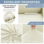 Znsayotx 1 Piece Jacquard Couch Covers For 2 Cushion Couch High Stretch Loveseat Slipcover For Pets Dogs Anti Slip Love Seat Sofa Slipcover Furniture Protector (Medium,New Pattern Light Beige)