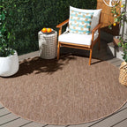 Safavieh Courtyard Collection Area Rug - 10' Round, Aqua & Grey, Non-Shedding & Easy Care, Indoor/Outdoor & Washable-Ideal For Patio, Backyard, Mudroom (Cy8521-37312)