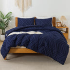 Litanika Navy Blue King Comforter Set, 3 Pieces Lightweight Tufted Bedding Sets, Down Alternative Comforter Fluffy Bed Set Gift