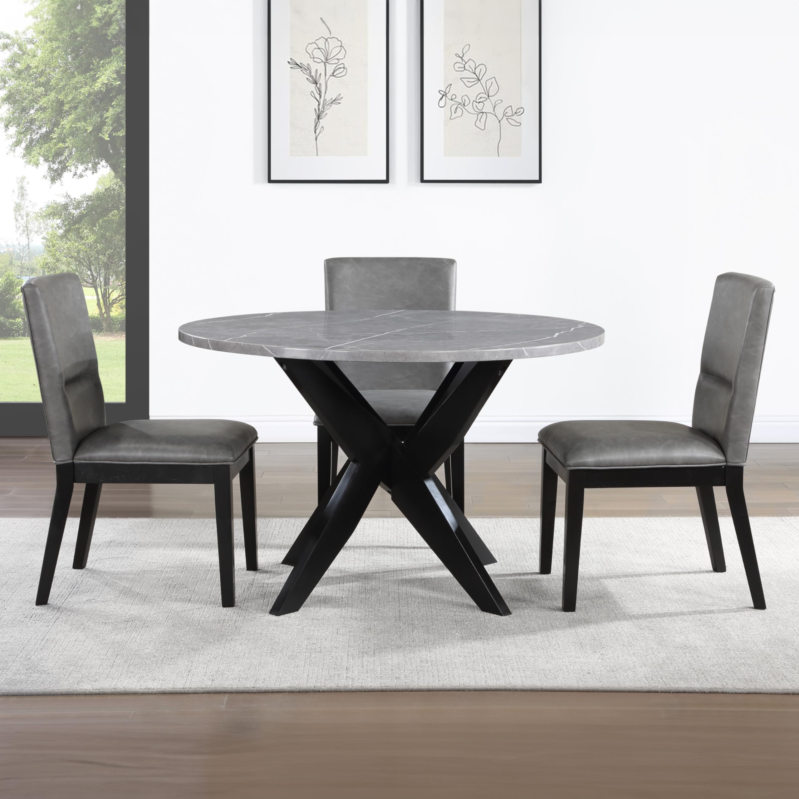 Steve Silver Furniture Amy Faux Marble Dining Table - Thumbnail 2