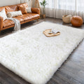KCHOWUA 3x5 Cream Thick Fluffy Fuzzy Cute Area Rugs for Girls Bedroom,Machine Washable Off White Furry Plush Small Carpet for Li