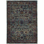 HomeRoots 510065 8 x 10 ft. Blue & Purple Oriental Power Loom Stain Resistant Rectangle Area Rug