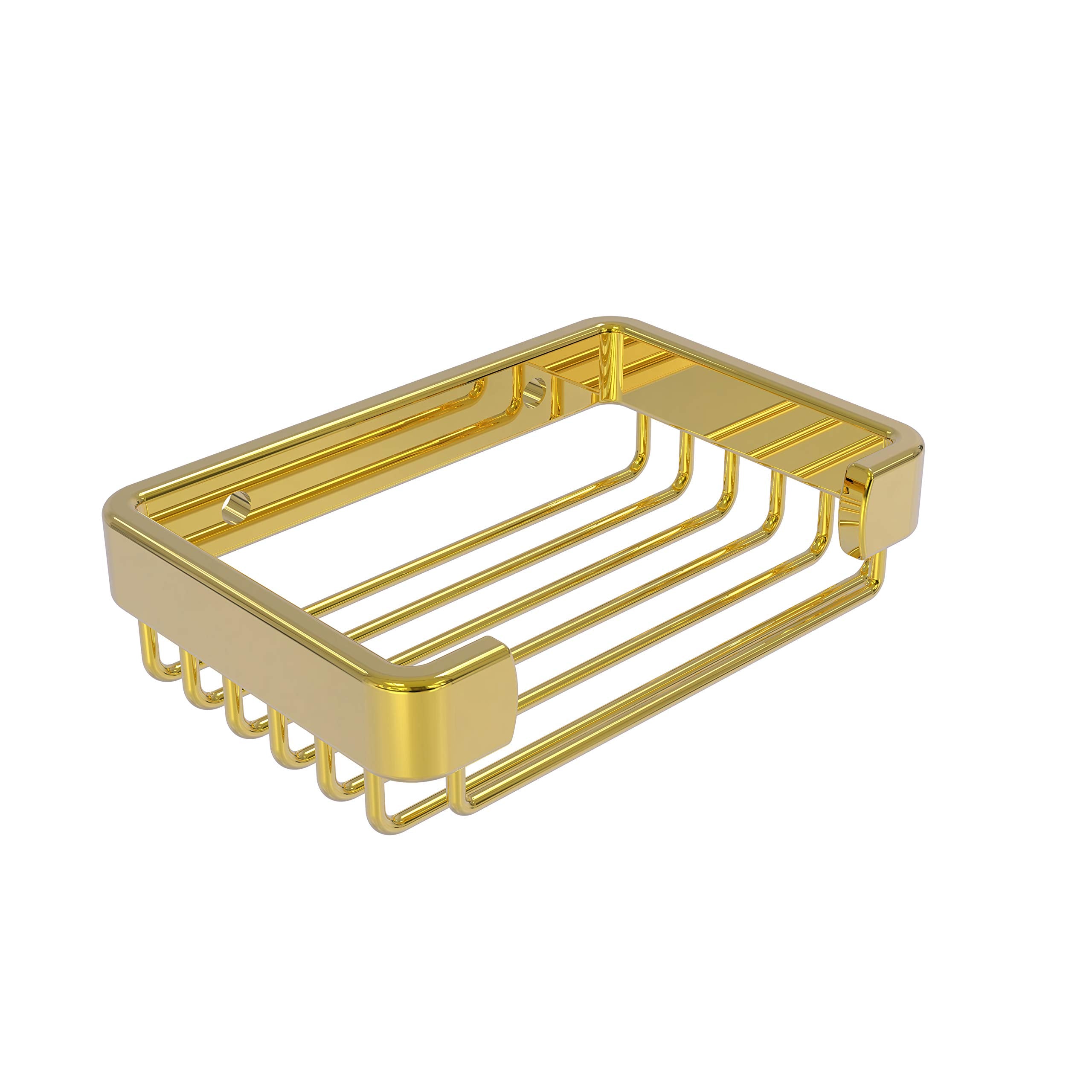 Allied Brass BSK-30SR Rectangular Soap Shower Basket, Polished Brass