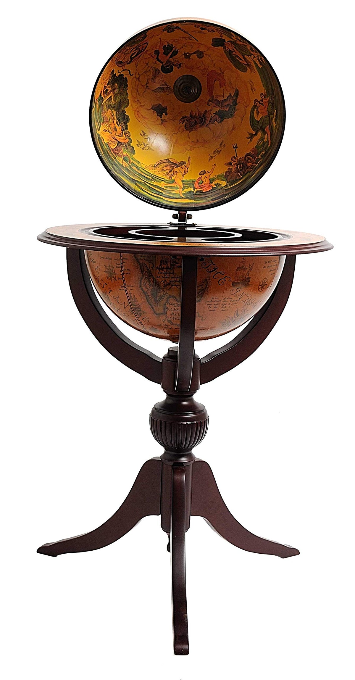 HomeRoots Decor 26-inch x 26-inch x 45-inch Globe Bar - 3 Legs