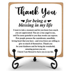 Thank You Gifts for Women Men Friends Mom, Thank You for Being A Blessing in My Life Wooden Plaque with Stand, Thanksgiving Day 