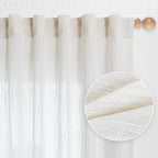 Mysky Home Curtains 63 Inch Length 2 Panels, Boho Curtains Sheer Light Soften For Bedroom Kitchen Farmhouse Style Country Rustic Drapes Window Treatment Set, 50' X 63', Natural