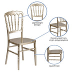 Flash Furniture HERCULES Series Gold Resin Stacking Napoleon Chair