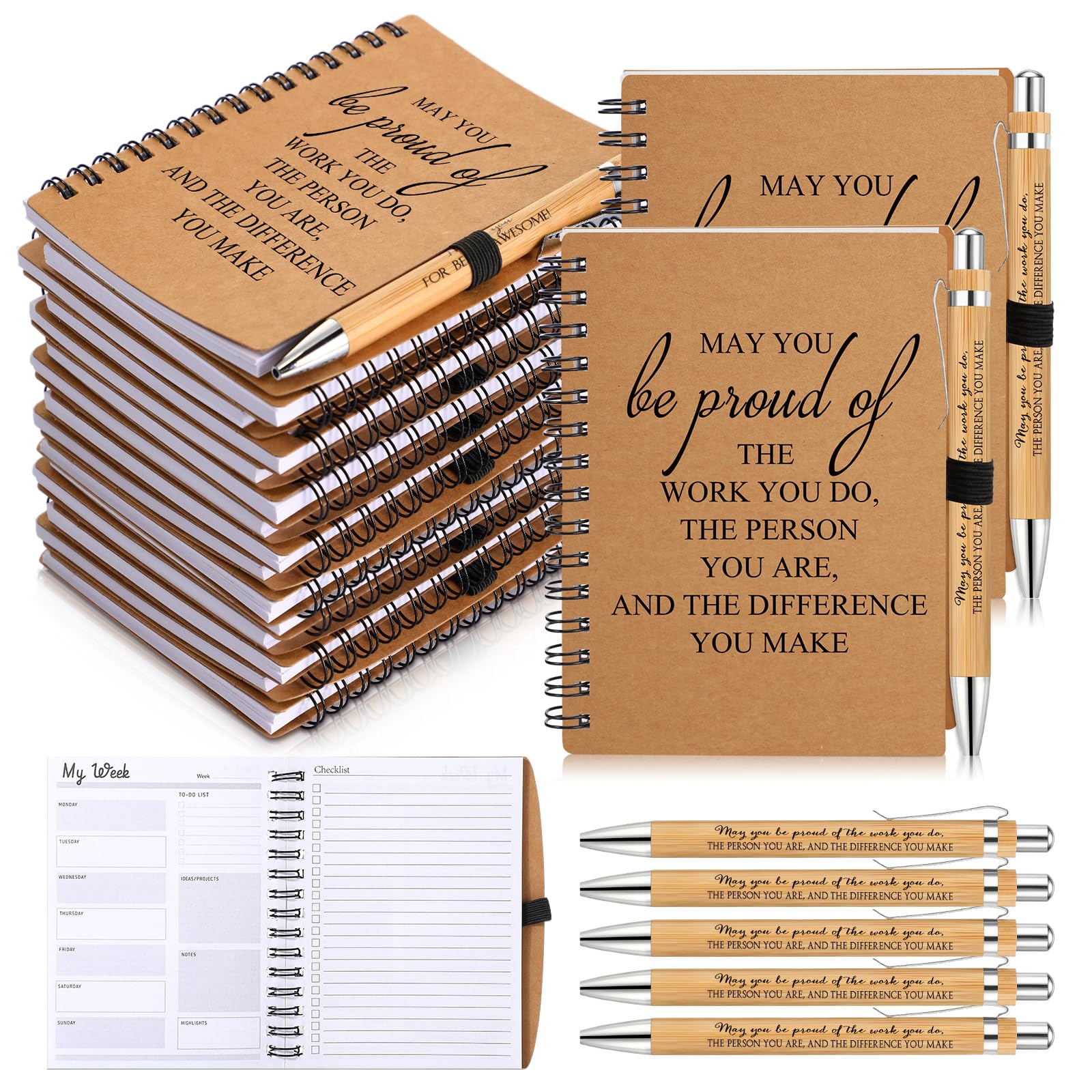 Tellingyou 20 Pcs Employee Appreciation Notebooks Gifts 2025 Christmas Planner Journal with Motivational Pens Thank You Gifts Bu