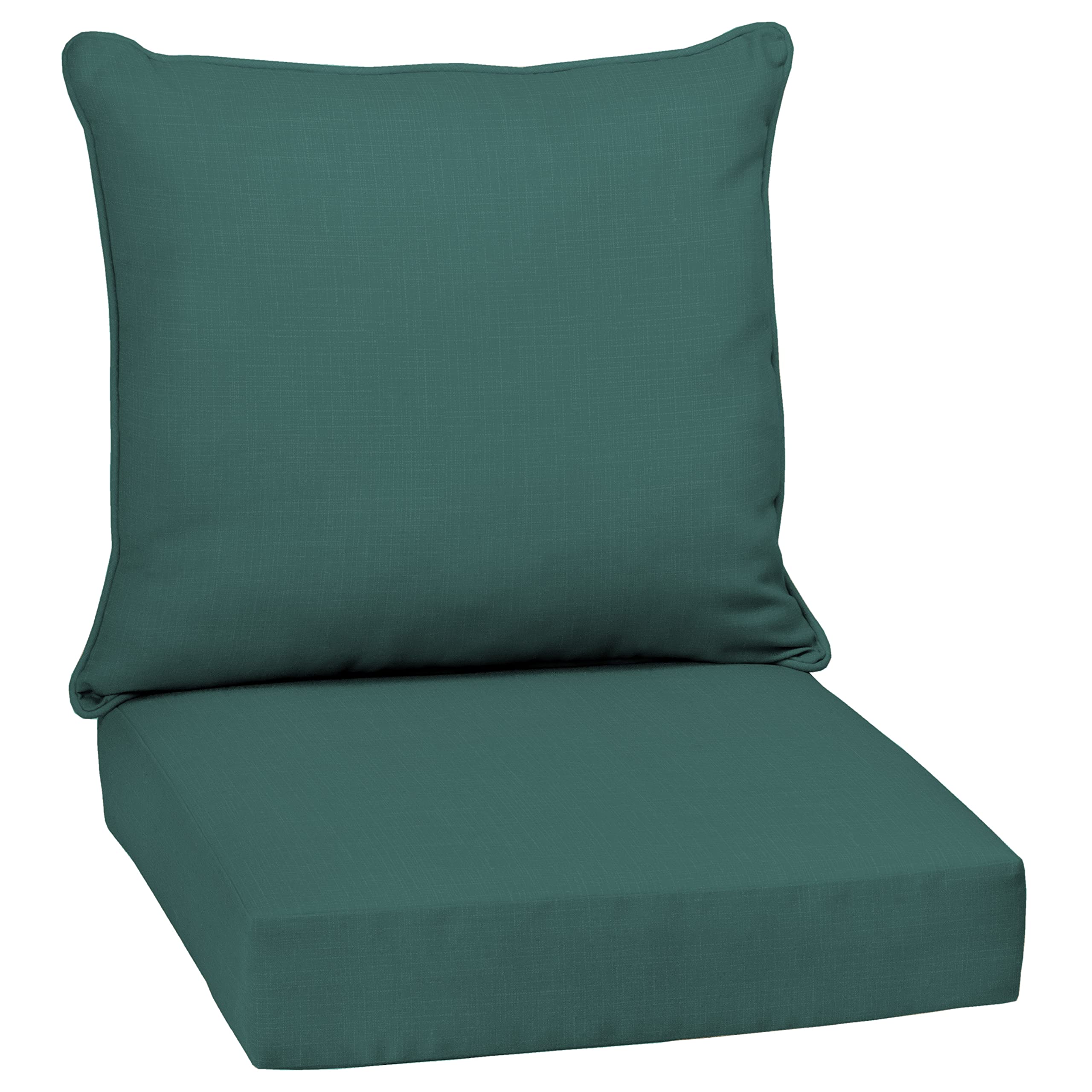 Arden Selections Outdoor Deep Seat Set, 24 X 24, Rain-Proof, Fade Resistant, Deep Seat Bottom And Back Cushion 24 X 24, Peacock