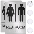 Unisex Bathroom Signs, Restroom Sign For Business - For Men And Women - 2 Pack - 9' By 6' - Ada Compliant With Braille - Stron
