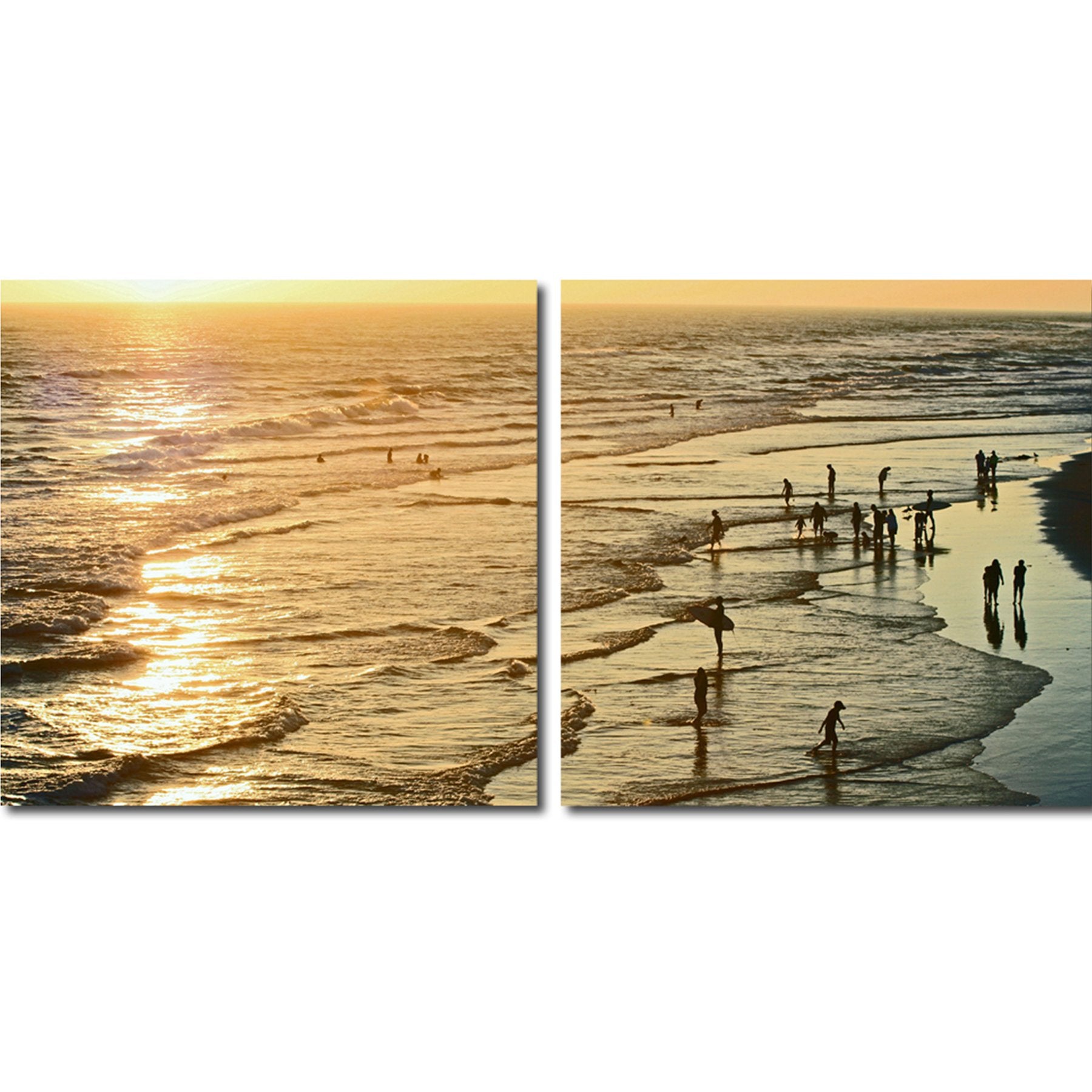 Baxton Studio VC-2158AB Painting Artwork, 19.68L x 1W x 19.68H, Wading in The Waves