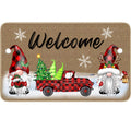 Trewave Christmas Decorative Doormat Xmas Welcome Gnome Tomte Car Truck Mat Non Slip Rubber Backing Doormat Outdoor Indoor Entra
