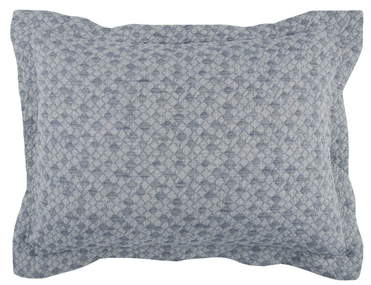 Rizzy Home | BQ4528 | Polyester Standard Sham | 20&quot;x26&quot; Blue/Gray/Nuetral Solid