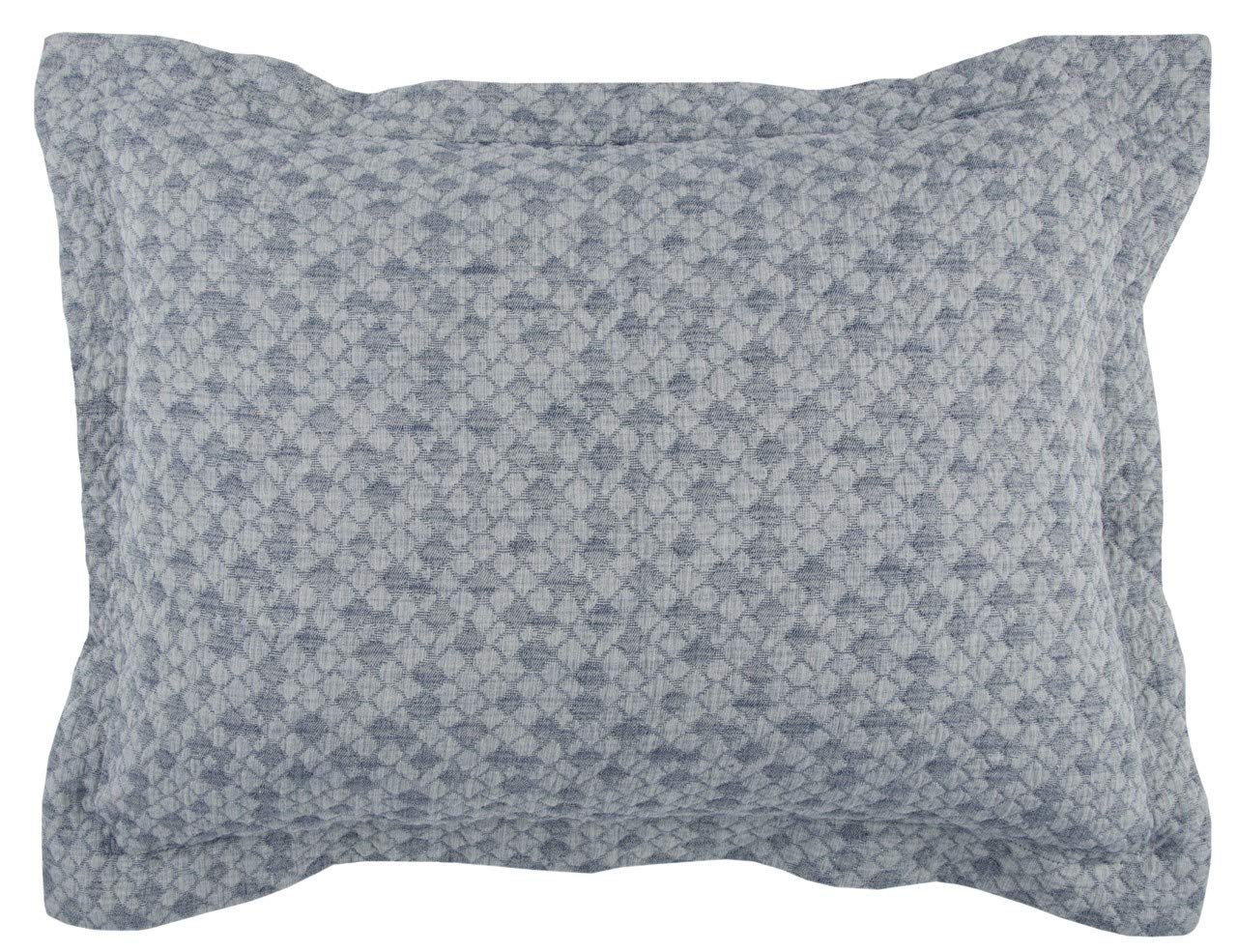 Rizzy Home | BQ4528 | Polyester Standard Sham | 20"x26" Blue/Gray/Nuetral Solid